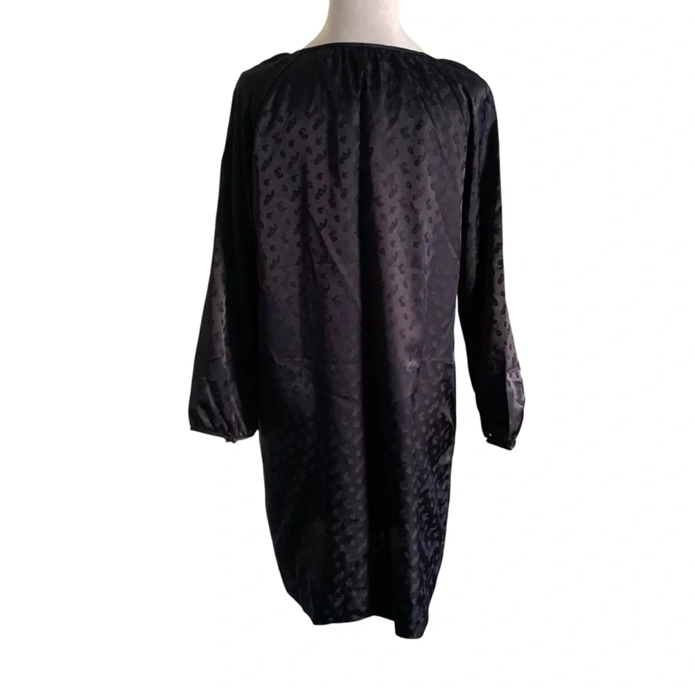 NWT J Crew Size 6 Deep Blue Satin Paisley Print Long Sleeve Dress